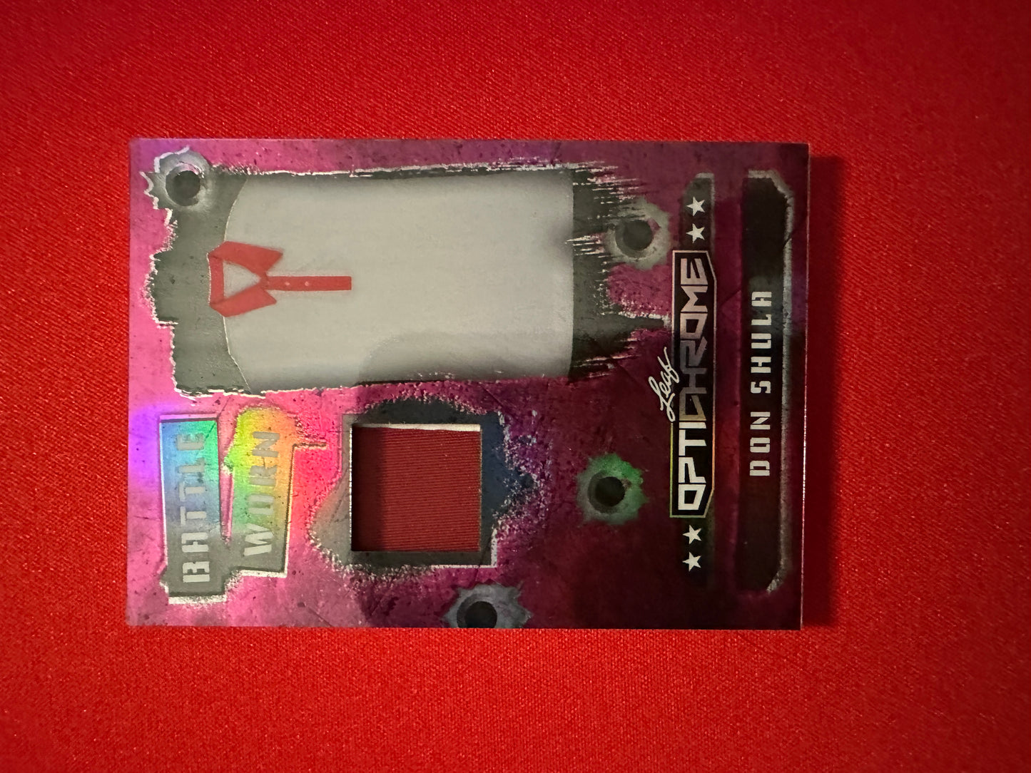 2026 Leaf Optichrome Football Battle Worn Don Shula Pink Prismatic Game-Used Memorabilia /6