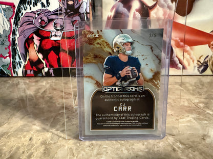 CJ Carr 2026 Leaf Optichrome Football Base Auto Snow Day /5