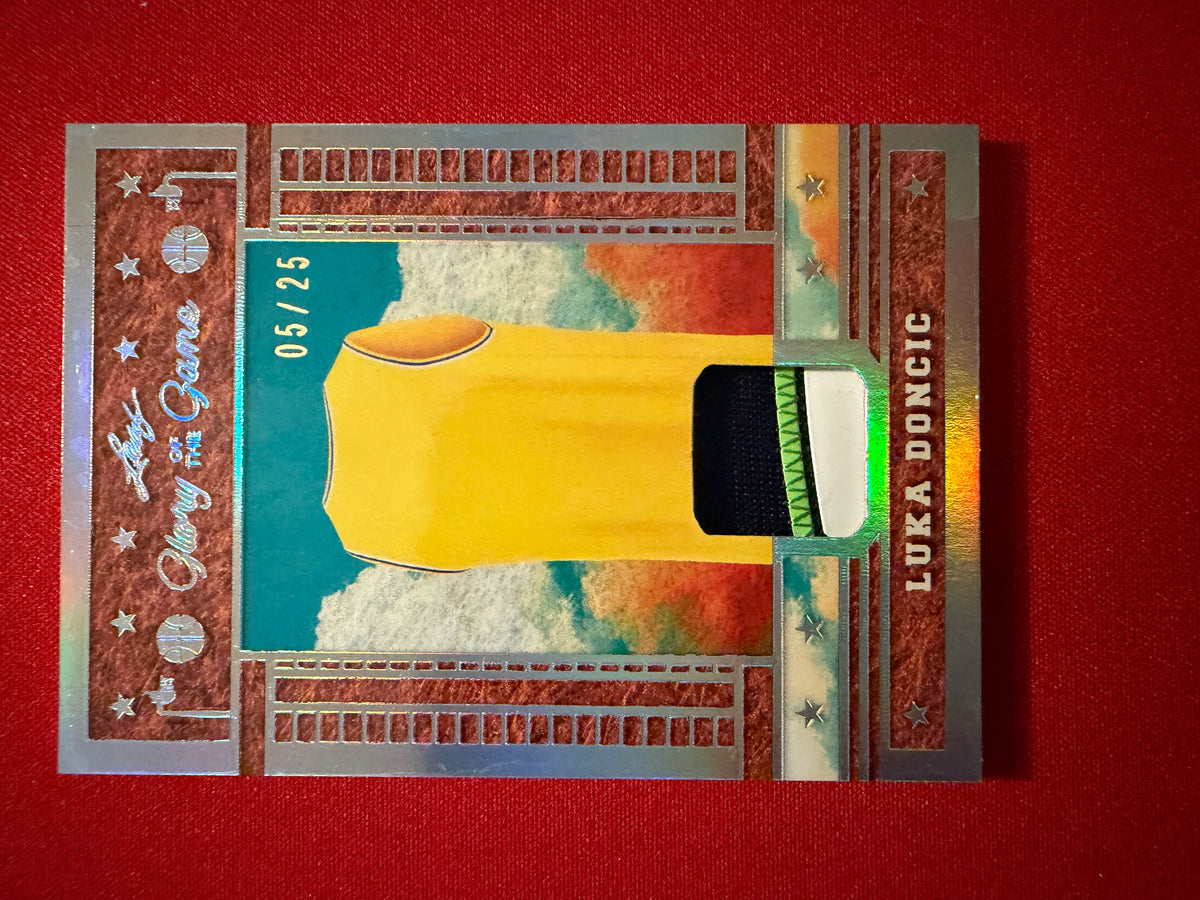 Luka Doncic 2025 Leaf Glory of the Game Basketball Game Used Patch Number /25