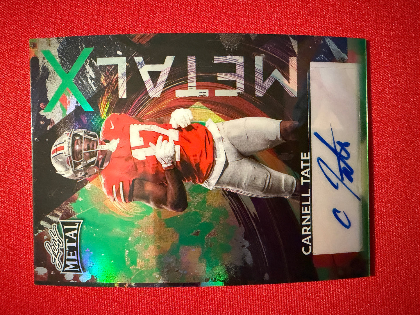 2026 Leaf Metal Football Carnell Tate Metal X Auto Green 1/1