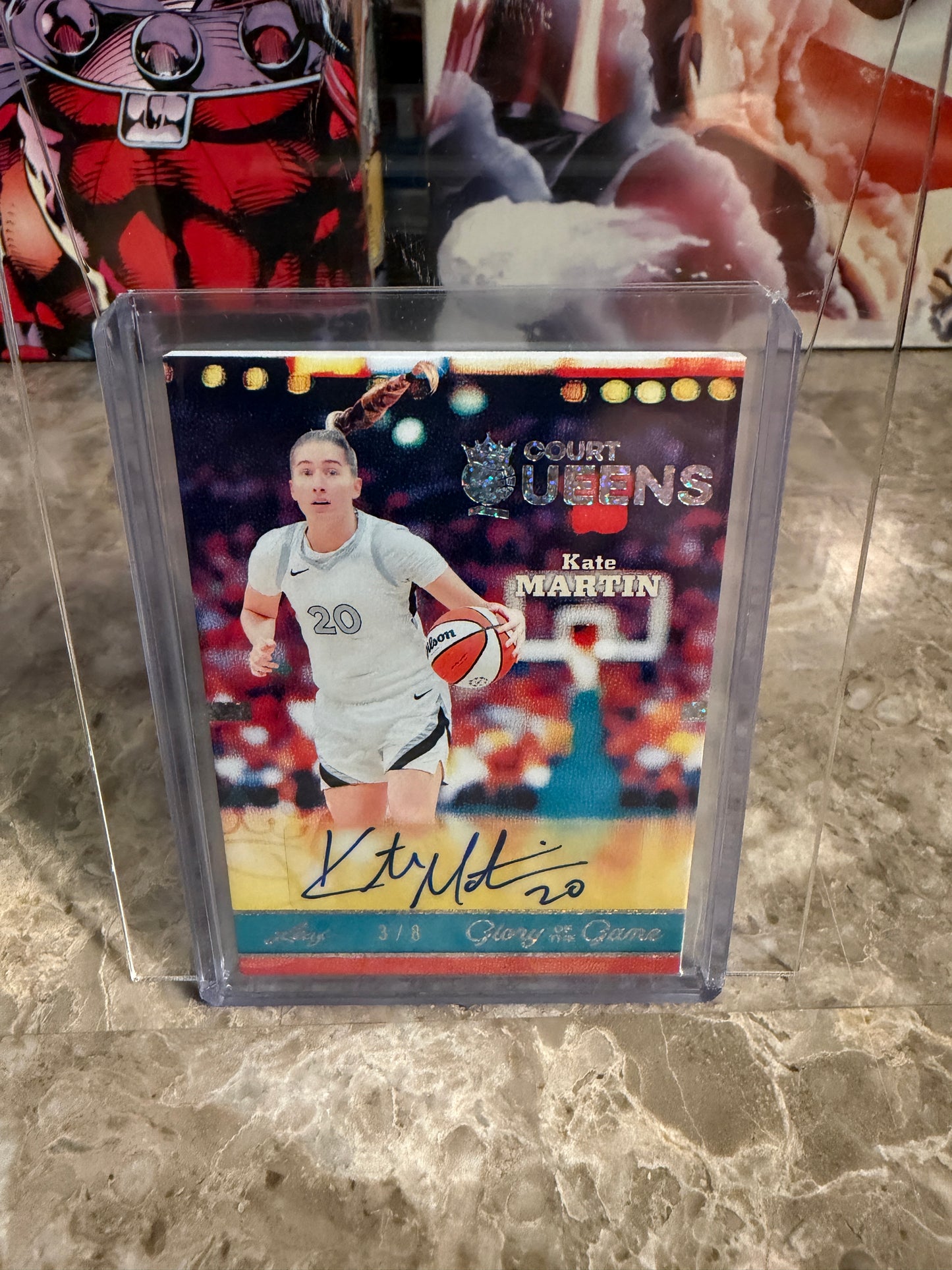 2025 Leaf Glory of the Game Basketball Court Queens Holo Dots Kate Martin Auto 3/8