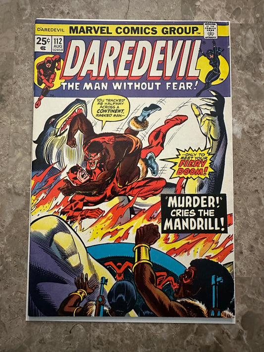 Daredevil #112 FN+ 6.5 (1974 Marvel) - Excellent color