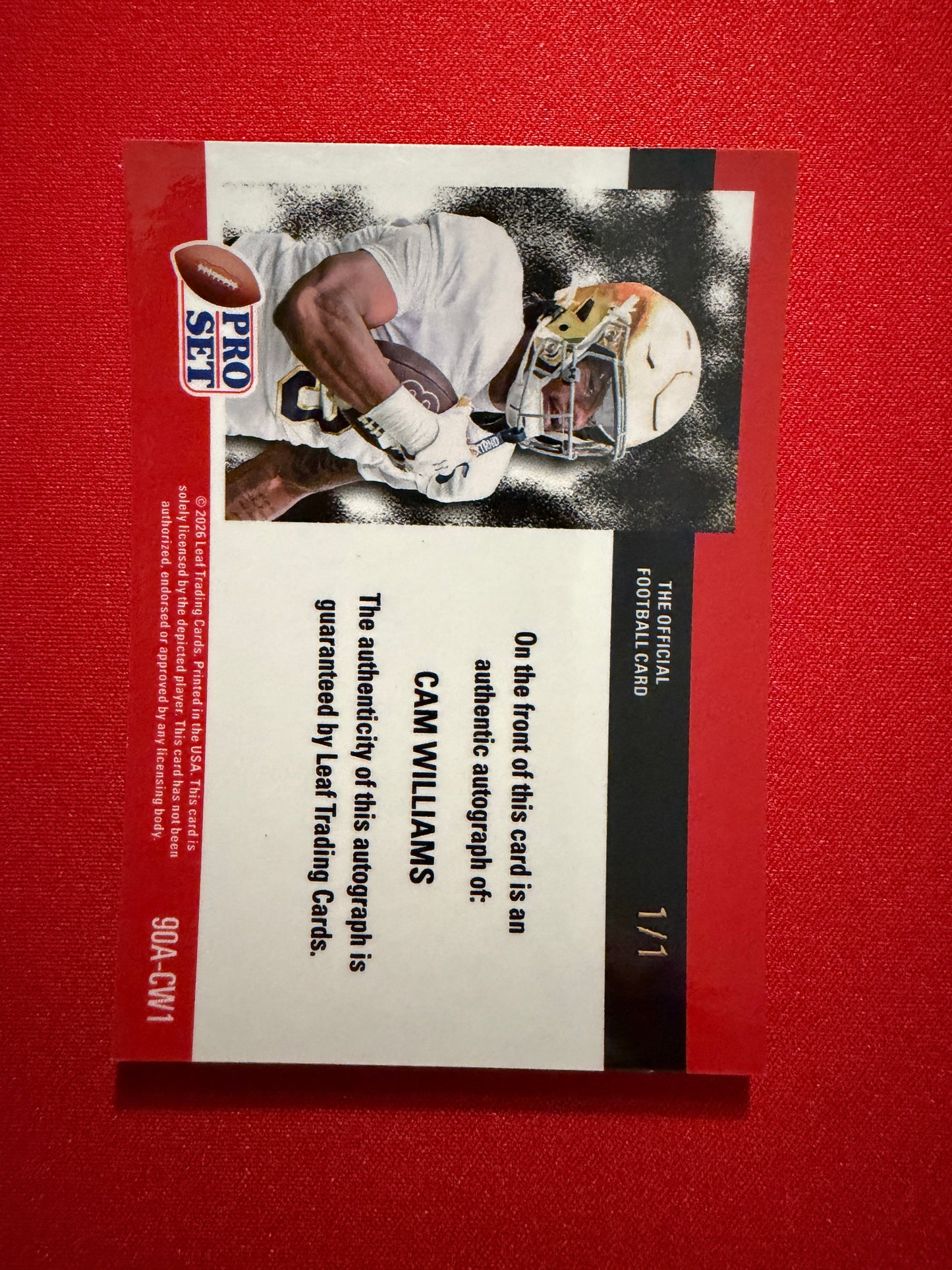 Cam Williams 2026 Leaf Pro Set Metal 1990 RWB Auto 1989 Mini Gold Super Prismatic 1/1 Lot