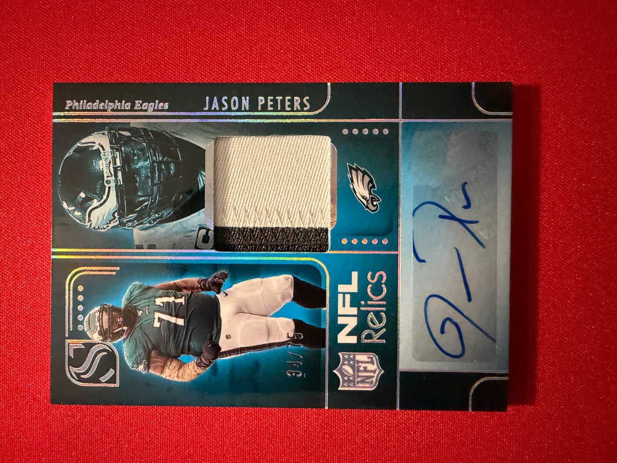Jason Peters 2025 Panini Silhouette Football NFL Relics Auto Multicolor Patch /75