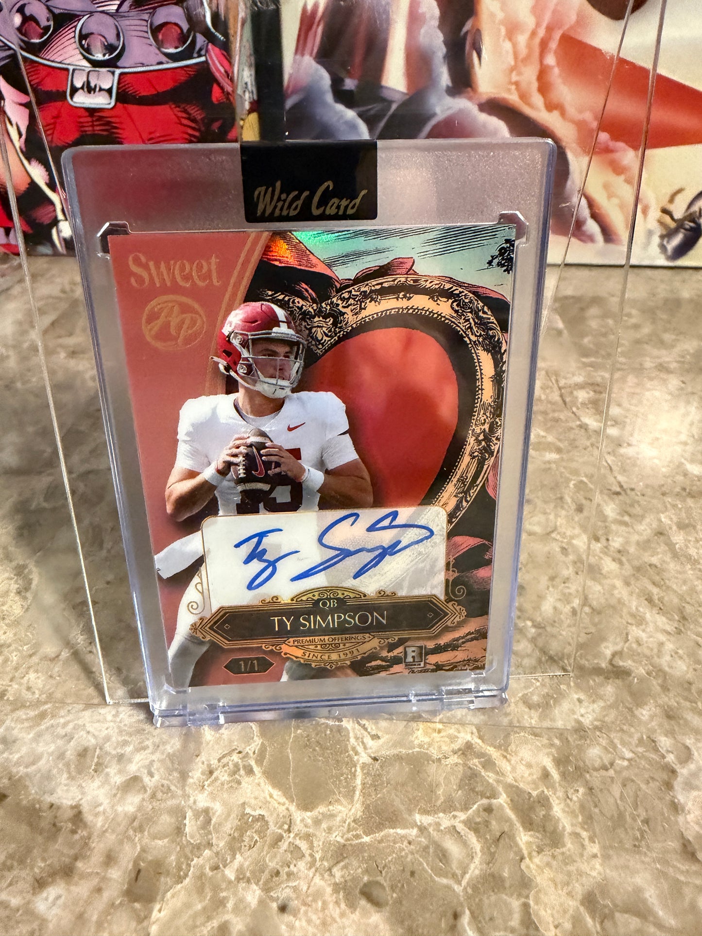 Ty Simpson 2026 Wild Card Wild Art 1/1 Auto 2-Card Lot