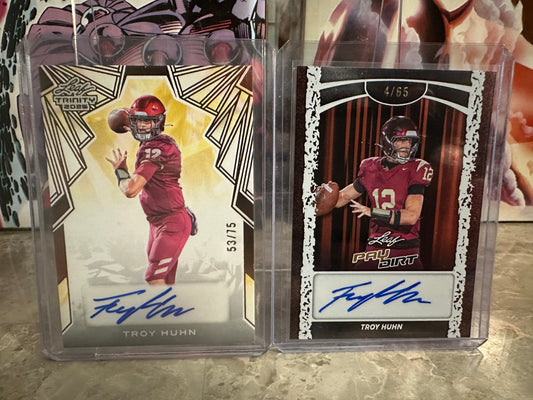 Troy Huhn 2025 Leaf Trinity Bronze AUTO /75 & Paydirt Auto /65 2-Card Lot