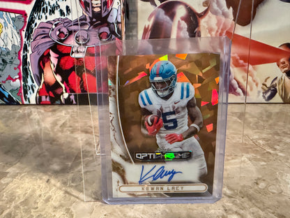 Kewan Lacy 2026 Leaf Optichrome Football Base Auto Gold Crystal 1/1