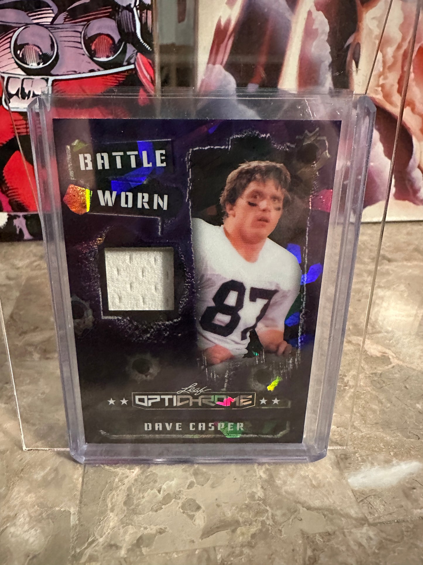 2026 Leaf Optichrome Dave Casper BATTLE WORN PATCH /7 PURPLE CRYSTAL HOF