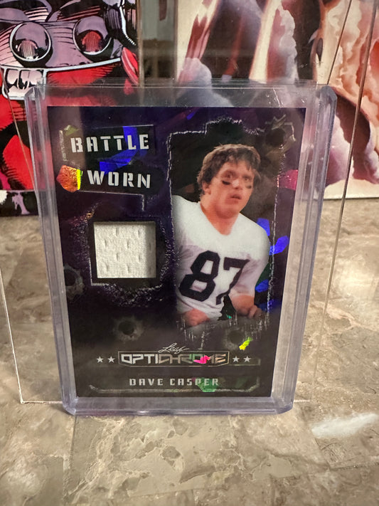 2026 Leaf Optichrome Dave Casper BATTLE WORN PATCH /7 PURPLE CRYSTAL HOF