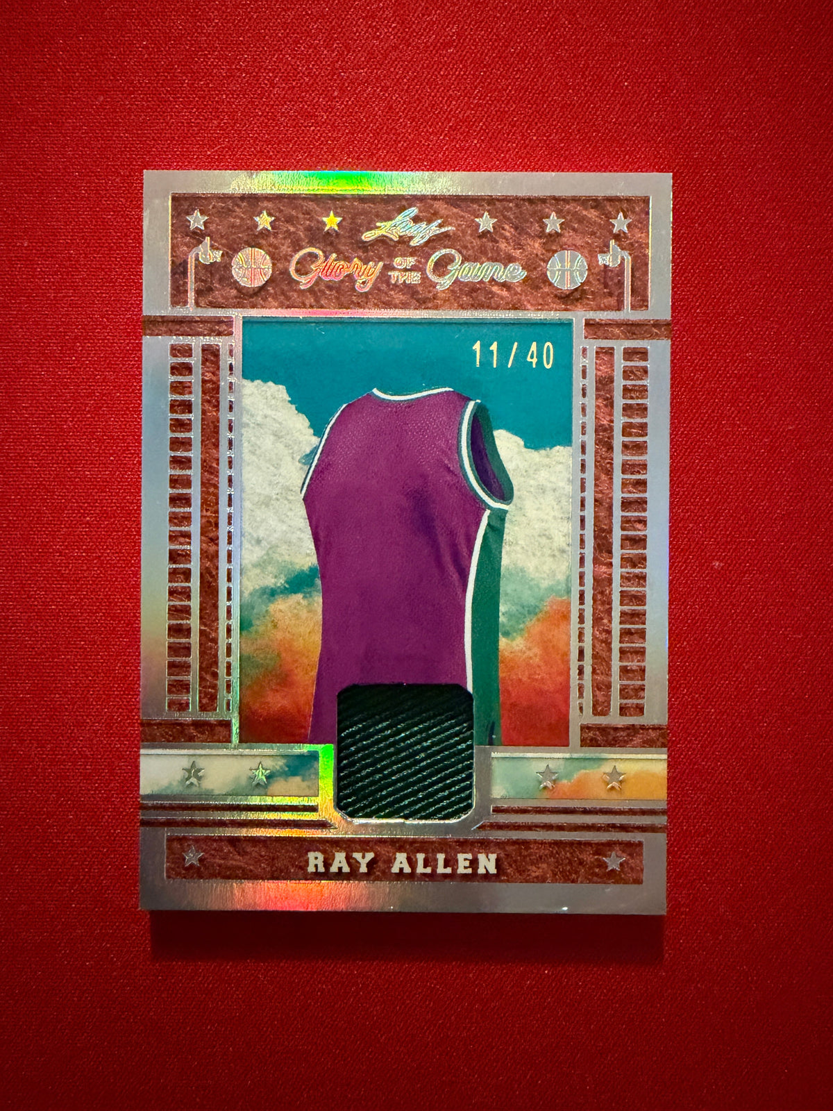 Ray Allen 2025 Leaf Glory of the Game Basketball Silver Game-Used Jersey /40
