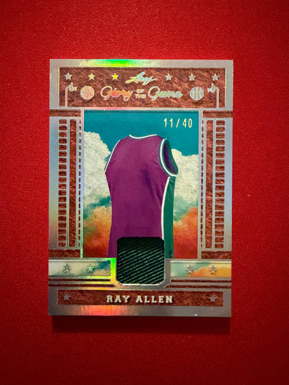 Ray Allen 2025 Leaf Glory of the Game Basketball Silver Game-Used Jersey /40