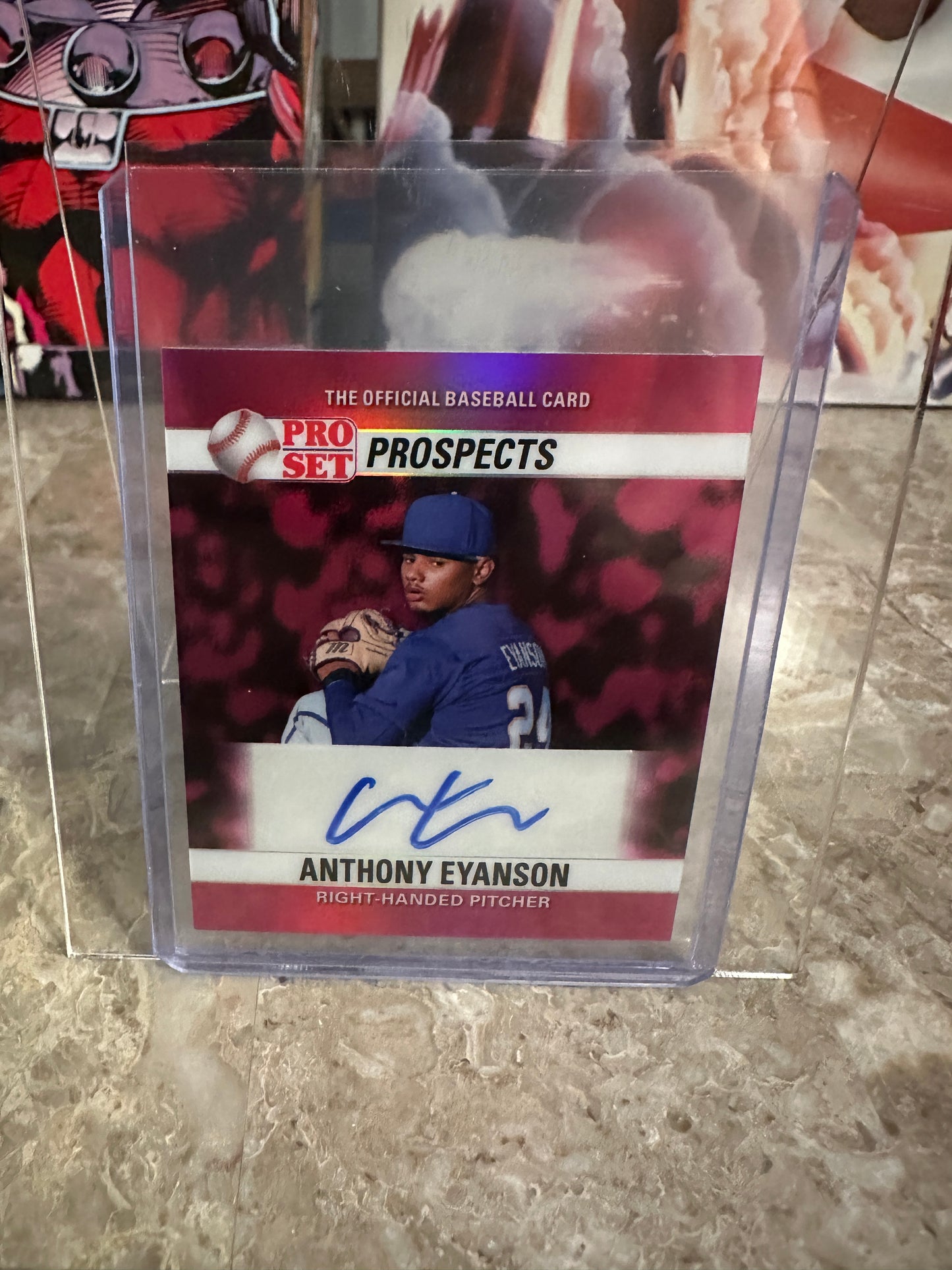 Anthony Eyanson 2026 Leaf Pro Set 1990 Mini Pink Prismatic 1/1 Autograph