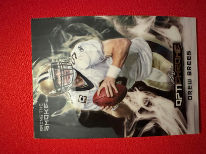 Drew Brees 2026 Leaf Optichrome Bring the Smoke 1/1 Super Prismatic Color Match