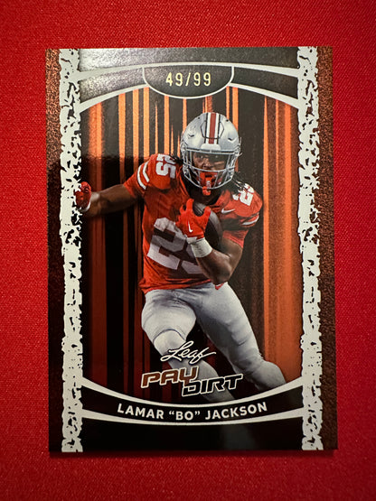 Lamar "Bo" Jackson 2026 Leaf Paydirt Football Base Orange Parallel /99