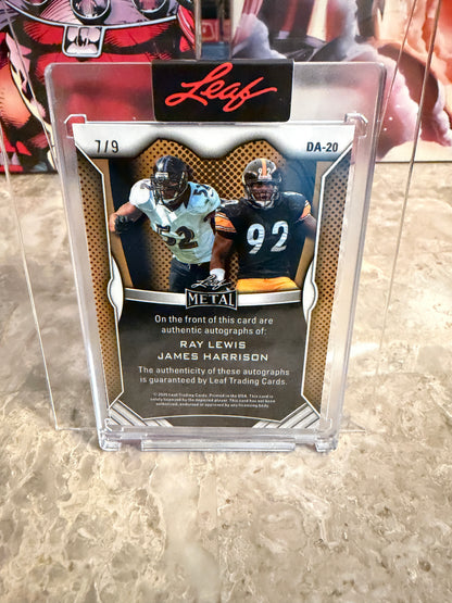 2026 Leaf Metal Football Dual Autograph White Ray Lewis & James Harrison /9