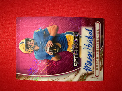 Mason Heintschel Leaf Optichrome Football Base Auto Pink Shimmer 1/6 Bookend