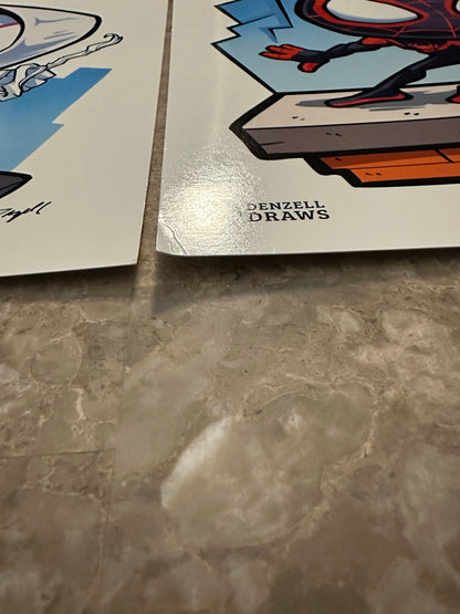 Spider-Gwen/Miles Morales Custom Art Prints - Denzell Draws