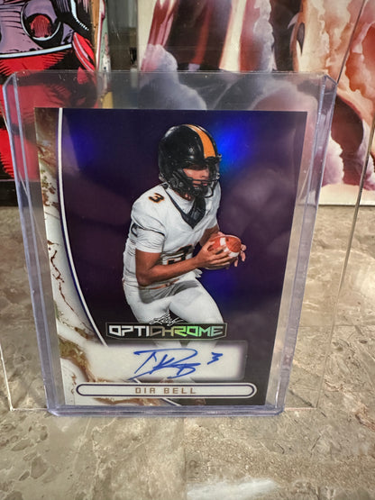 2026 Leaf Optichrome Football Dia Bell Base Autograph Purple Prismatic /7