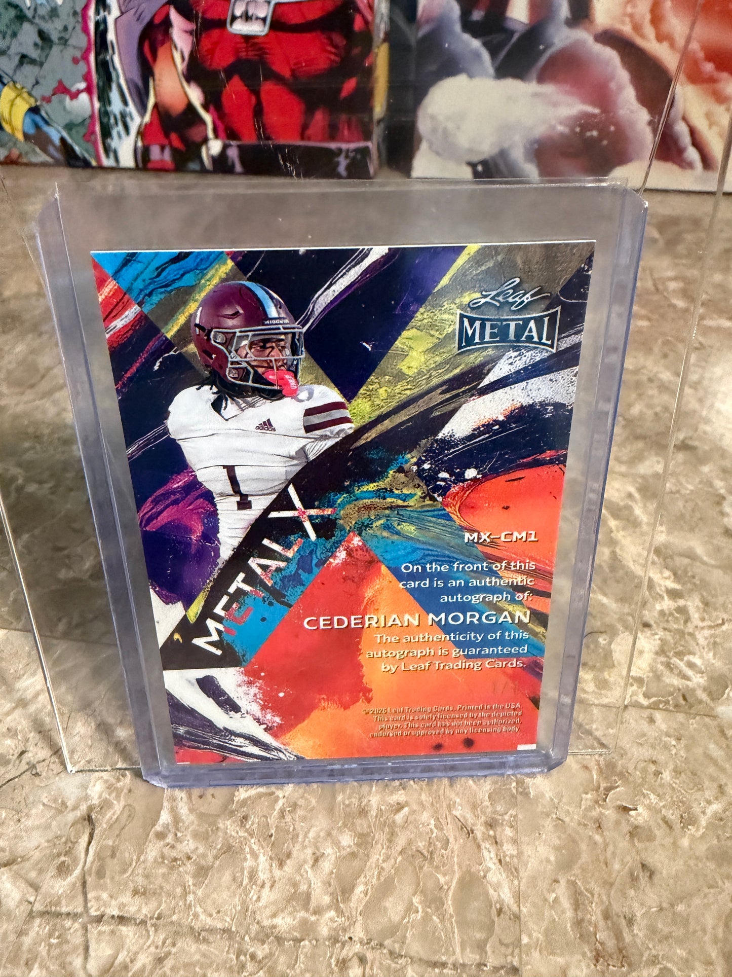 2026 Leaf Metal Football Cederian Morgan Metal X Auto Black Prismatic 1/1