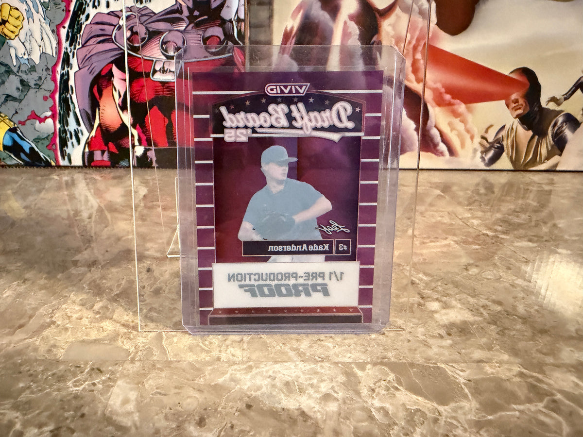 2026 Leaf Vivid Baseball Kade Anderson Draft Board ‘25 Clear Auto 1/1 Proof