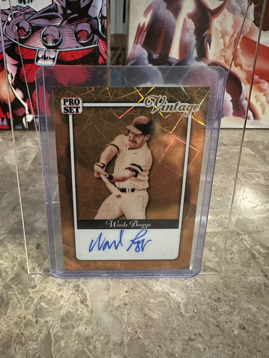 2026 Pro Set Metal Baseball Wade Boggs Vintage Autograph 1/1 Gold Lazer