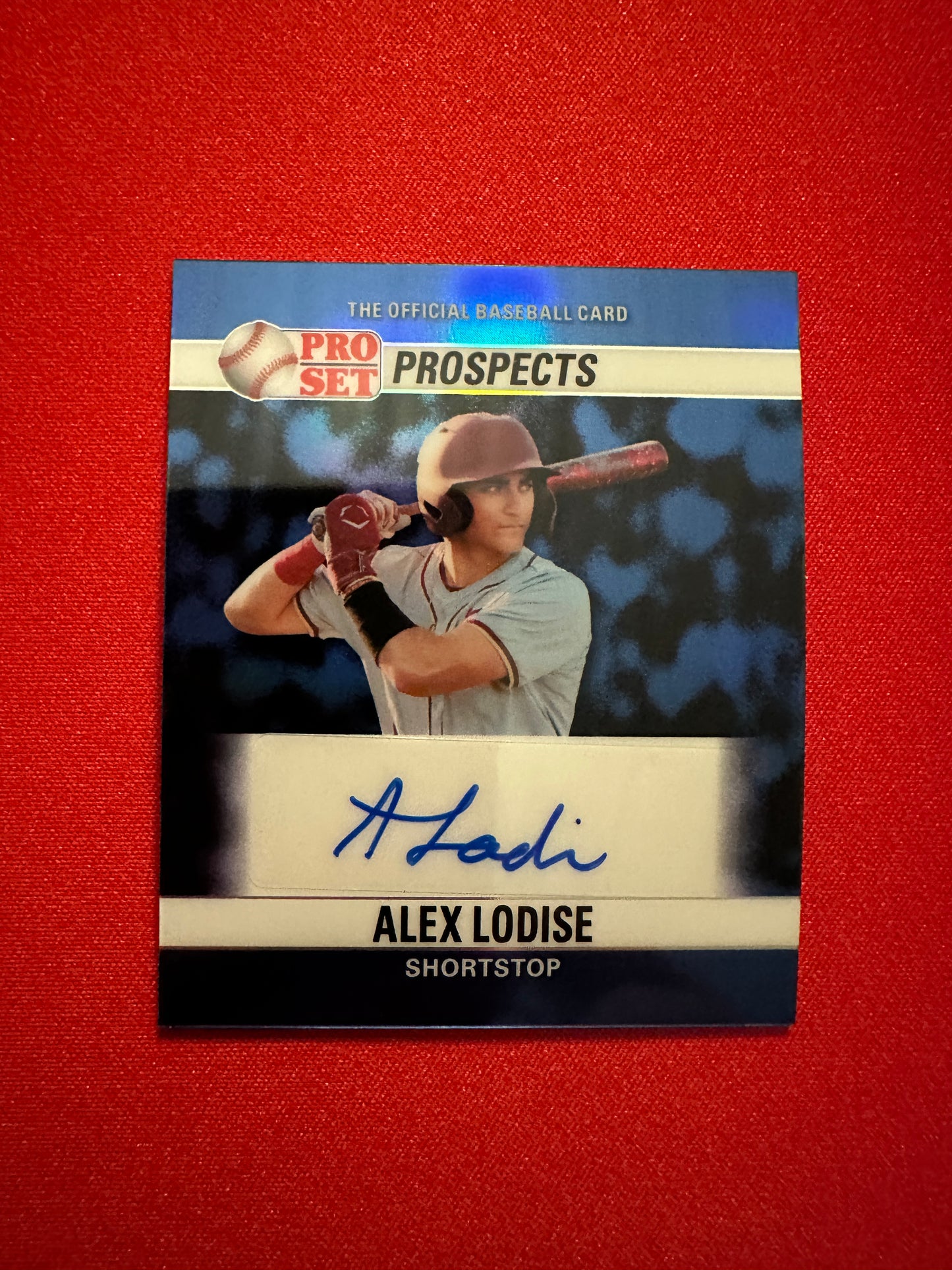 Alex Lodise 2026 Leaf Pro Set 1990 Mini Blue Prismatic 1/1 Autograph