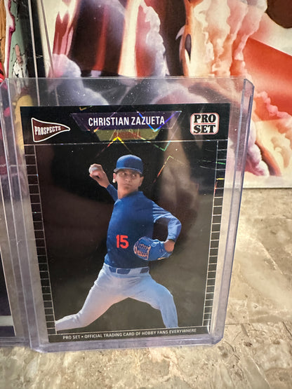 2026 Pro Set Christian Zazueta Black Lazer 1/1 & Purple Auto /8 Leaf Metal /6 Lot