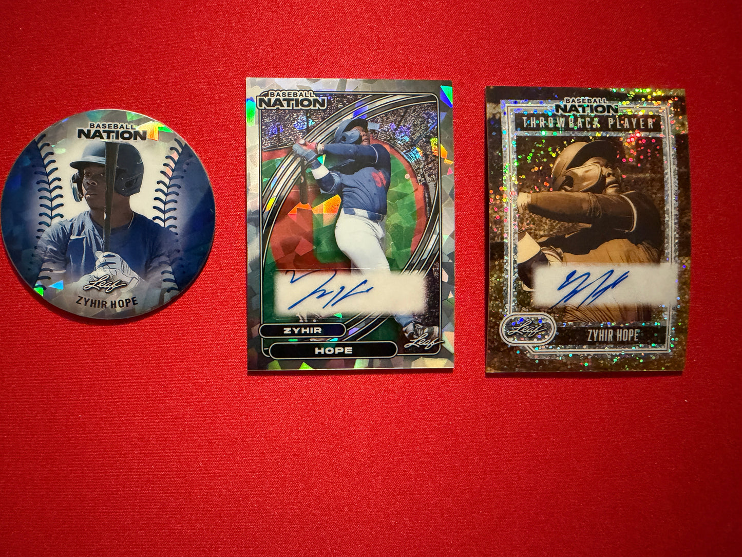 2026 Leaf Baseball Nation Zyhir Hope Auto & Die-Cut 3-Card Lot