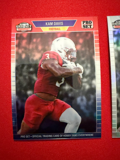 Kam Davis 2026 Leaf Pro Set Metal Football Gold RWB 1989 1990 Auto Lot