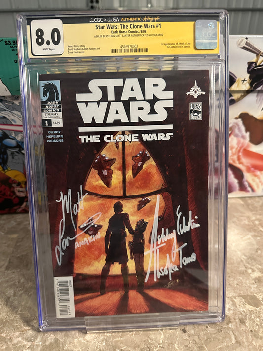 Star Wars: The Clone Wars #1 CGC 8.0 SS 2X Eckstein, Lanter (2008) - 1st Ahsoka Tano