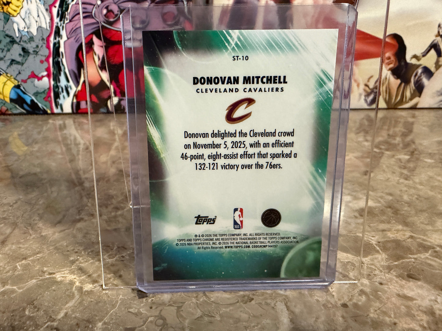 Donovan Mitchell 2026 Topps Chrome Stratospheric Stars Orange Color Match /25