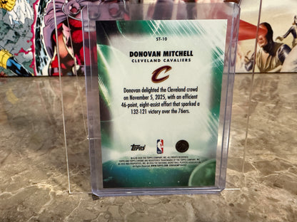Donovan Mitchell 2026 Topps Chrome Stratospheric Stars Orange Color Match /25