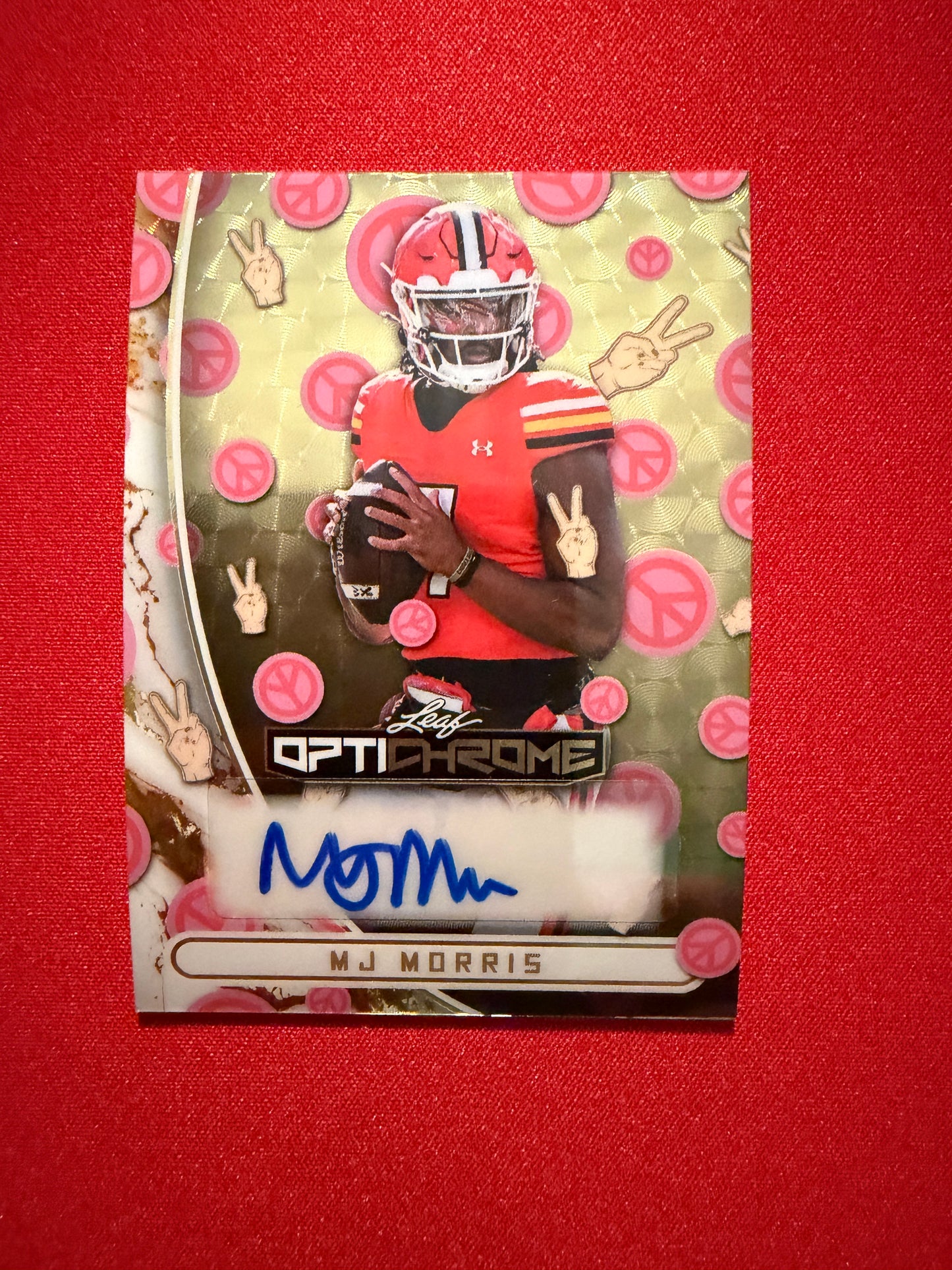 MJ Morris 2026 Leaf Optichrome Peace Auto Super Gold Prismatic 1/1