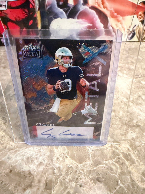 (2026/07/01) 2026 Leaf Metal Football CJ Carr Auto Platinum Shimmer 1/1