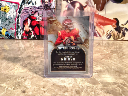 2026 Leaf Optichrome Football Jayden Maiava Base Autograph Platinum Crystal /8