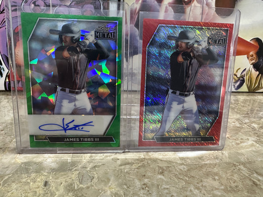 2026 Leaf Metal James Tibbs III AUTO 1/1 Green Crystal + Red Shimmer PROOF 1/1