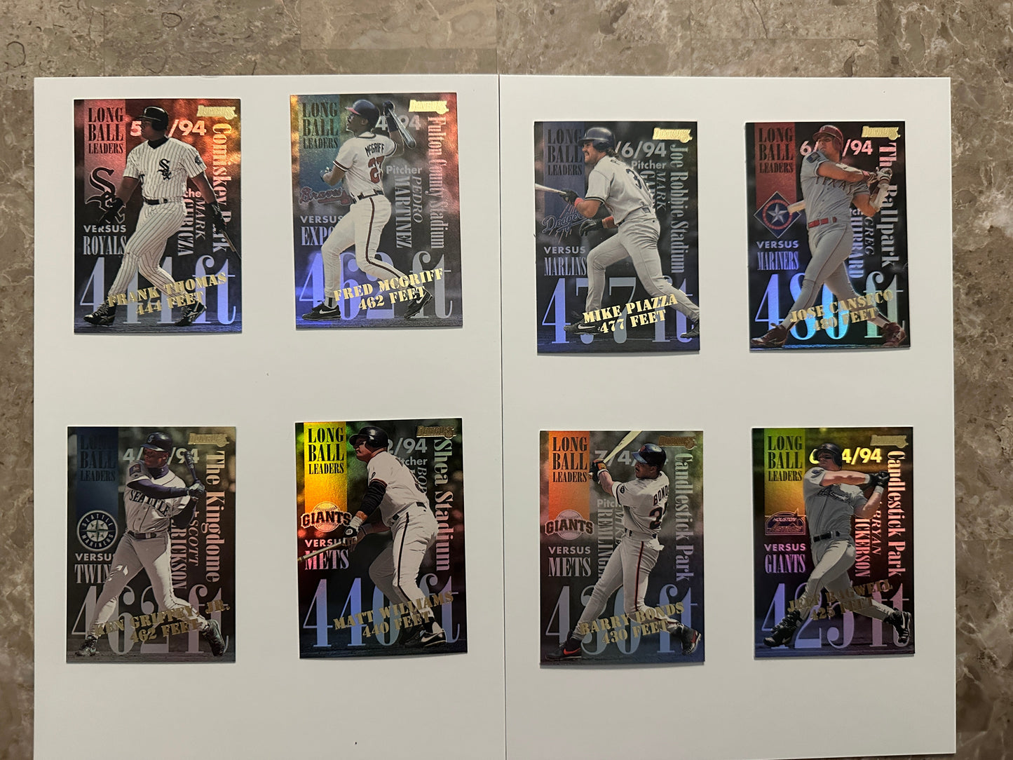 1995 Donruss Long Ball Leaders (8 card set) - Higher grade