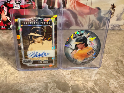 2026 Leaf Baseball Nation Nick Kurtz Auto /25 & Disc /65 2-Card Lot