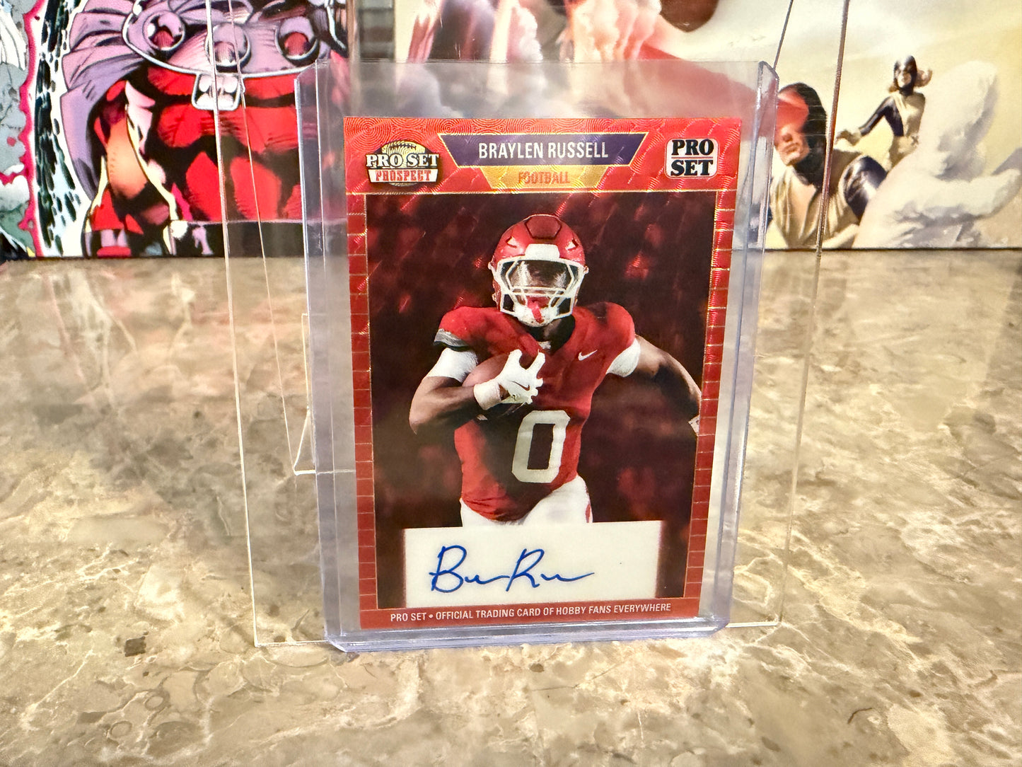 Braylen Russell 2026 Leaf Pro Set 1989 Auto Red Flood Super Color Match 1/1