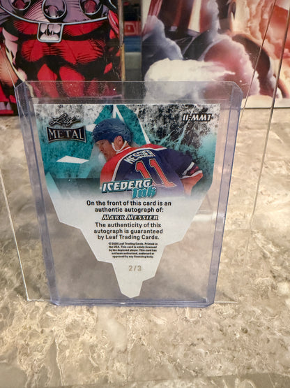 2026 Leaf Metal Hockey Iceberg Ink Blue Prismatic Mark Messier Auto 2/3