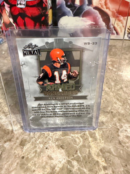 2026 Leaf Metal Football Ken Anderson Armed & Dangerous Silver War /12