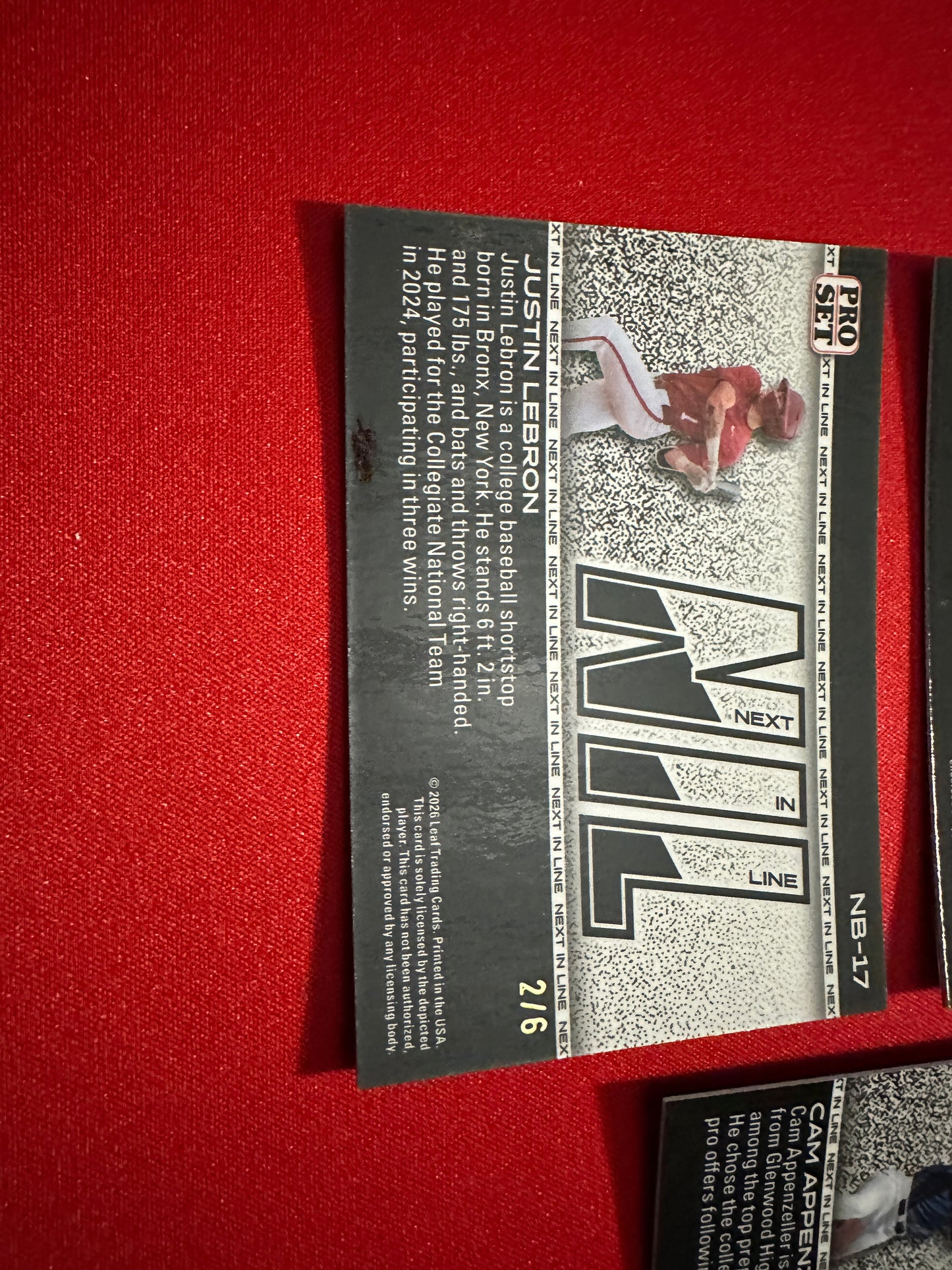 2026 Pro Set NIL Lot Justin Lebron /6 TWO 1/1s Flora Super Prismatic Appenzeller Gold