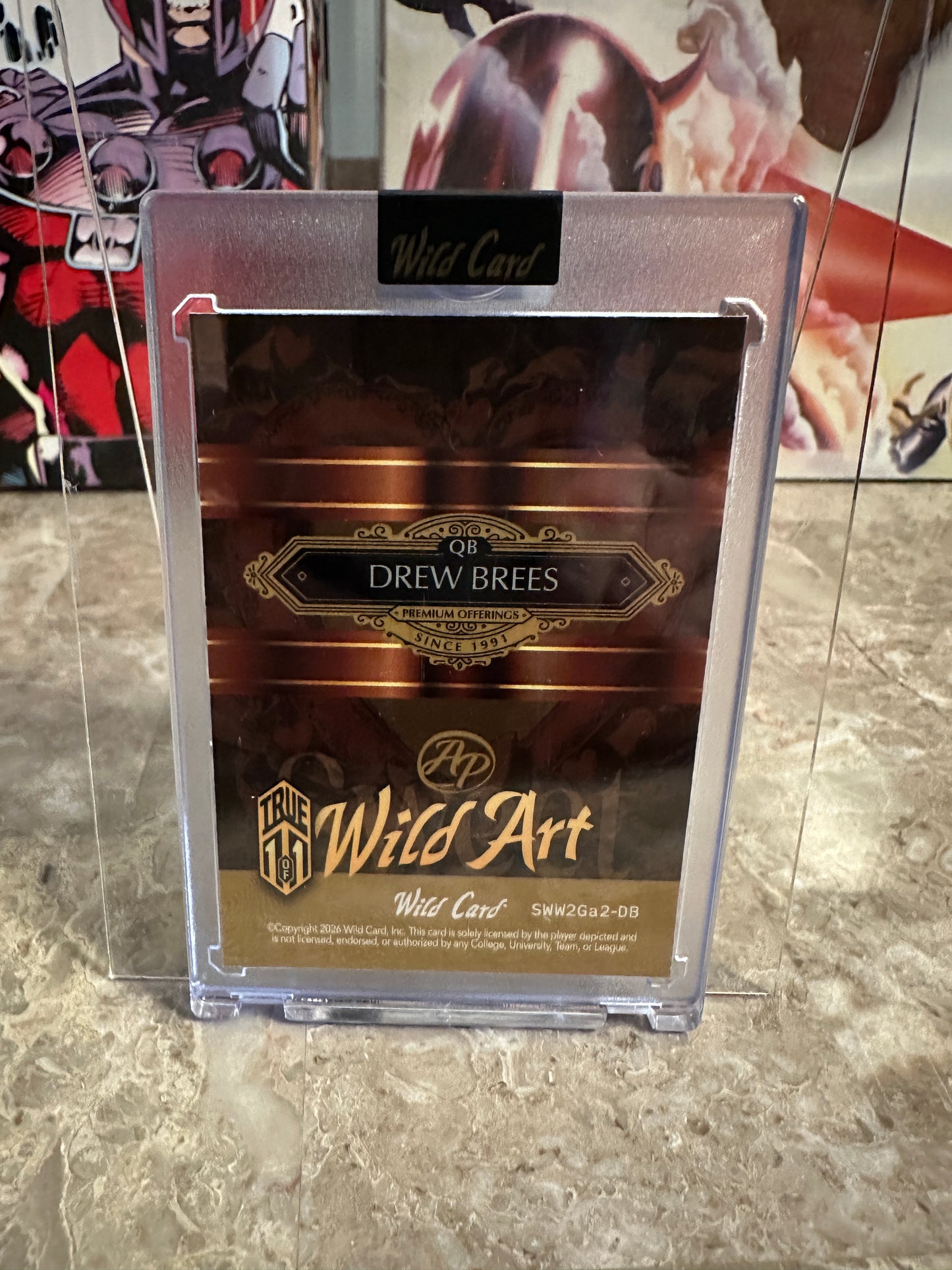 Drew Brees 2026 Wild Card Sweet "Wild Art" True 1/1 Encased Super Refractor