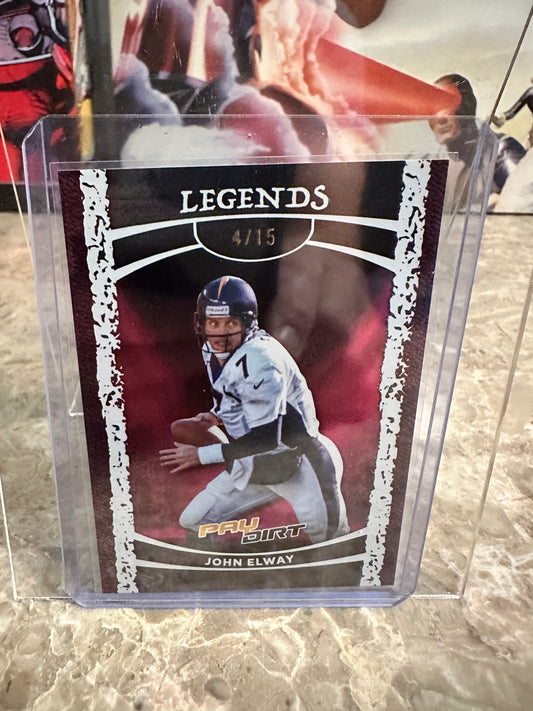 John Elway 2026 Leaf Paydirt Football Legends Pink Parallel /15