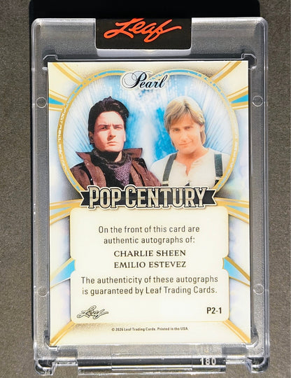 (2026/04/10) Charlie Sheen/Emilio Estevez Pearl Dual Auto  - 2026 Leaf Pop Century