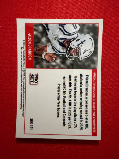 2026 Leaf Pro Set Metal Football Faizon Brandon 1989 Red White Blue /10