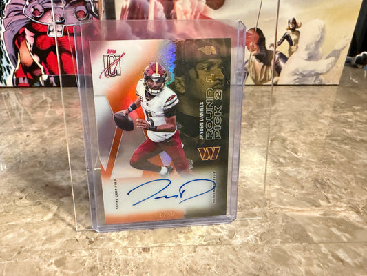 2025 Topps Signature Class Football Jayden Daniels Auto Orange Chrome /50