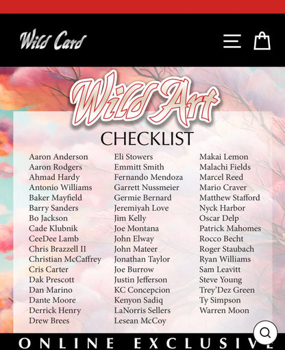 2026 Wild Card Wild Art Football Box - 1 Autograph, 5 Total 1/1s