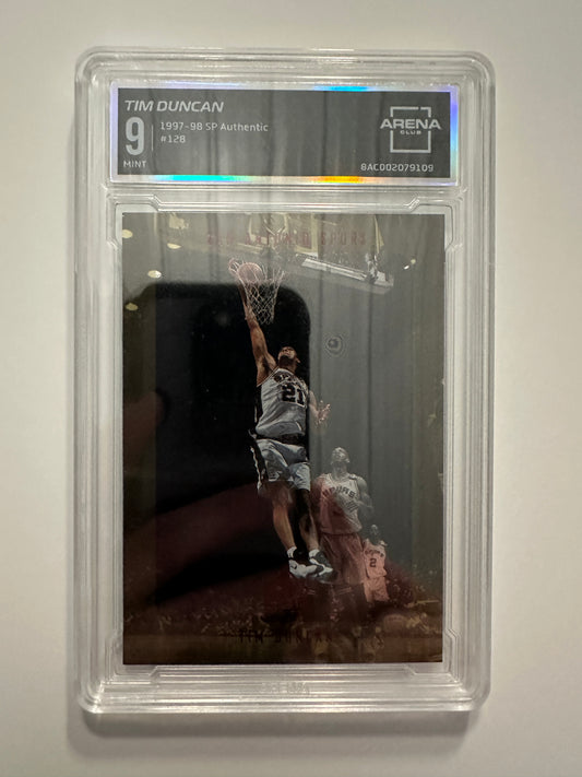 Tim Duncan Arena Club Graded 9.0 Mint (1997-98 SP Authentic)