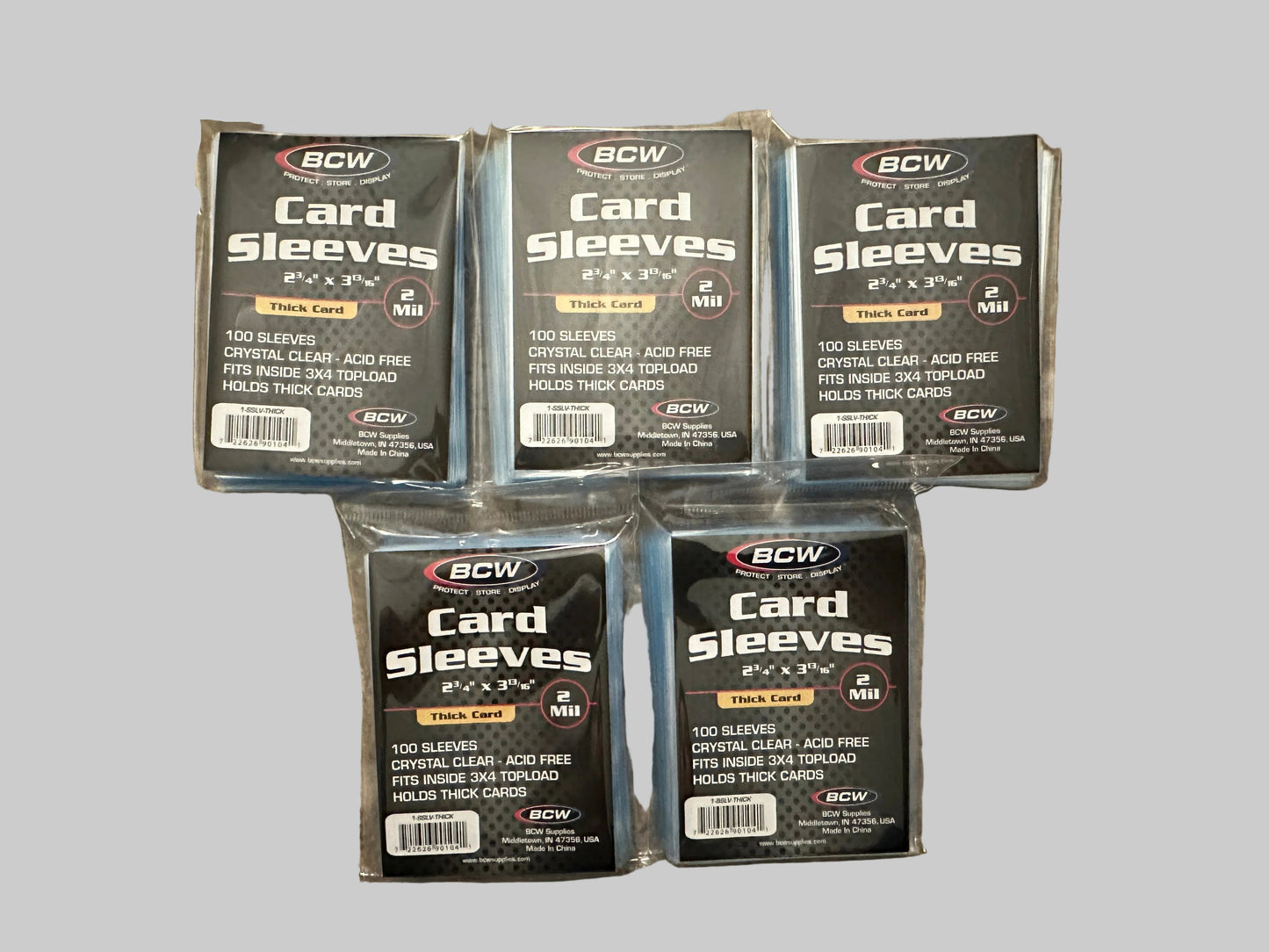 BCW Thick Card Sleeves - 5 packs - 100 sleeves/pack